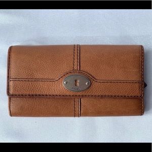 Fossil Brown Tri-fold Leather Wallet